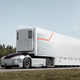 Illustration for article titled Volvos Latest Autonomous Truck Concept Is Just Motors, Wheels and a Battery